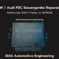 Fehlfunktion der Einparkhilfe Im Fehlerspeicher wird ein Fehler „16347 – Steuergerät Fehler im EEPROM“ hinterlegt 3FDB Steuergerät – Komponente defekt Keine Kommunikation mit dem Steuergerät möglich