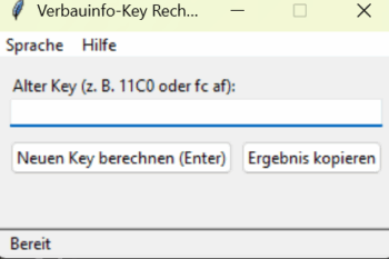 Fehler 1555 zurücksetzen. Verbauinfo Offline Rechner.